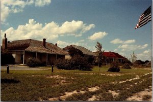 Officers' Row, Fort Stockton TX Officers Quarters Postcard Q43