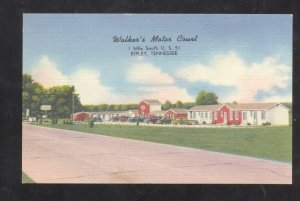 RIPLEY TENNESSEE WALKER'S MOTOR COURT VINTAGE LINEN ADVERTISING POSTCARD