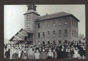 REAL PHOTO BOVILL IDAHO  PUBLIC SCHOOL BUILDING CLASS TEACHER OSTCARD COPY