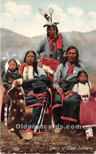 Group of Sioux Indians Indian Postcard