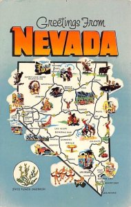 Greetings from Nevada, USA Map Unused 