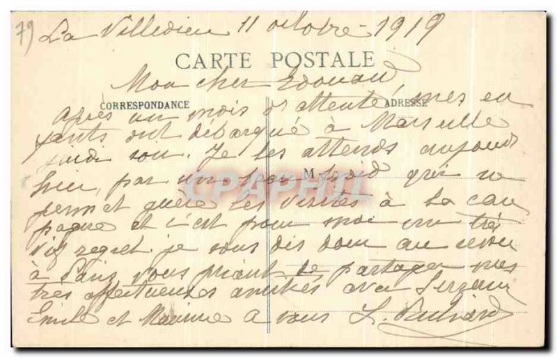 Old Postcard La Mothe St Heraye Chateau de Ville God