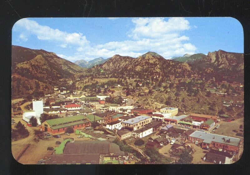 ESTES PARK COLORADO BIRDSEYE VIEW DOWNTOWN VINTAGE POSTCARD COLO.