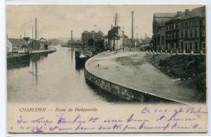 Route de Philippeville Charleroi Belgium 1907 postcard