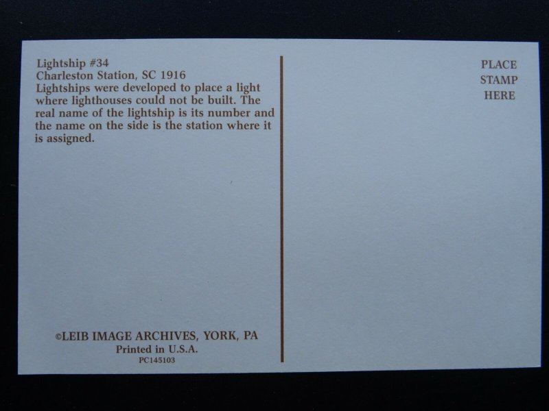 American Lightship THE CHARLESTON LIGHTSHIP - Old Postcard