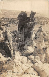 G60/ Gallup New Mexico RPPC Postcard c1910 Rock Towers Geology