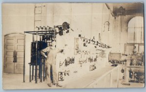 c1910's Power House Factory Interior RPPC Photo Unposted Antique Postcard