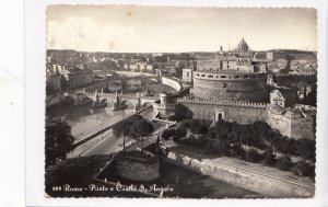 Roma, Rome, Ponte e Castel S. Angelo, 1961 used real photo, vera fotografia