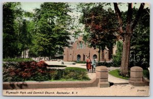 Plymouth Park And Greenhills Church Rochester New York NY Landscapes Postcard