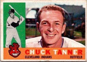 1960 Topps Baseball Card Chuck Tanner Cleveland Indians sk10501