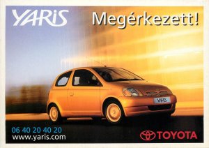 Toyota Yaris advertising card 1999