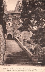 Vintage Postcard 1910's La Chaise de La Rochelambert Stairways Castle France FR