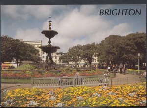 Sussex Postcard - Brighton - The Fountain & Steine Gardens    T1212