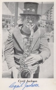 Cyril Jackson Clown Westminster London Saxophone Hand Signed Postcard