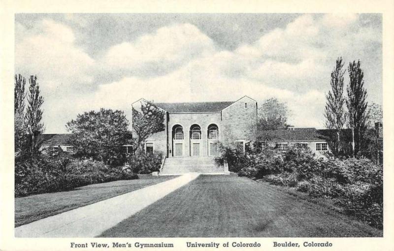 Boulder Colorado University Mens Gymnasium Front View Postcard J51315