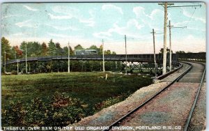 c1910s Maine Trestle Belfast Moosehead Lake Portland Railway Trolley Orchard A90