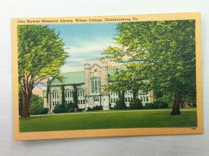 Vintage Postcard John Stewart Memorial Library Wilson College Chambersburg PA