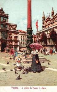 Vintage Postcard 1910's J Colombi In Piazza S. Marco Venezia Venice Italy