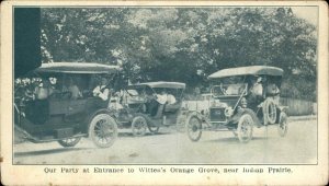 DeSoto County Florida Early Cars Orange Grove Near Indian Prairie Postcard