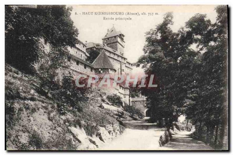 Postcard Old Hochk?nigsburg Alsace main entrance