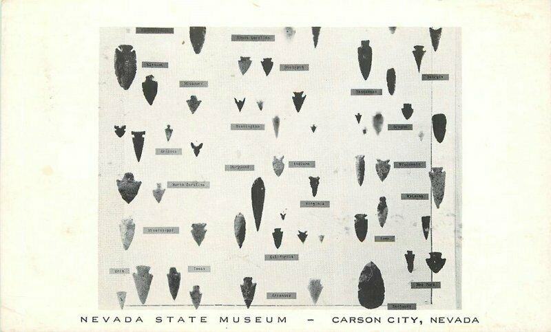 Arrowhead Dart Collection 1950s Postcard Nevada State Museum 20-9095