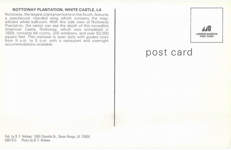 Nottoway Plantation White Castle Louisiana  Built 1859