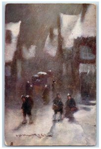 1904 Snowbound Painting By Van Hier Connoisseur Oilette Tuck Art Postcard