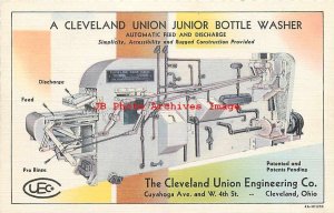 Advertising Linen Postcard, Cleveland Union Engineering, Junior Bottle Washer