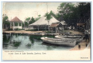 1906 Boats Scene At Lake Kenosha Danbury Connecticut CT Posted Vintage Postcard