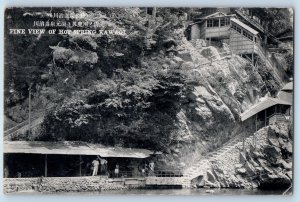 Japan Postcard Fine View of Hot Spring Kawagi c1940's Unposted Vintage