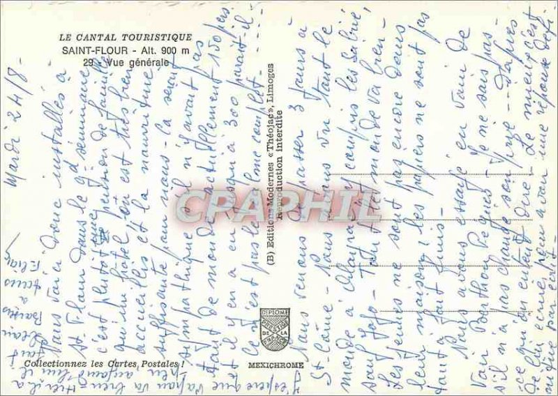 Modern Postcard Saint Flour Cantal Alt 900 m Tourist Vue Generale