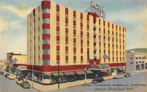 Hotel Florence Missoula Montana linen postcard