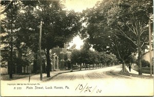 Main Street View 1906 Lock Haven PA Pennsylvania Postcard UNP Rotograph Co