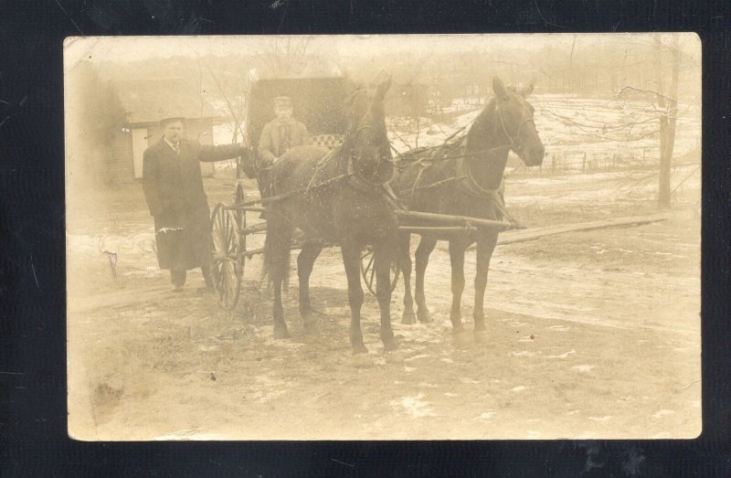 RPPC PILOT GROVE MISSOURI MO. HORSE DRAWN RFD MAIL WAGON REAL PHOTO POSTCARD