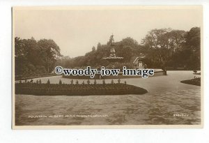 tq1195 - People sat round the Fountain, in Albert Park, Middlesbrough - postcard