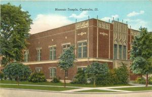 Centralia Illinois 1940s Masonic Temple Publishers Teich linen Fraternal 710