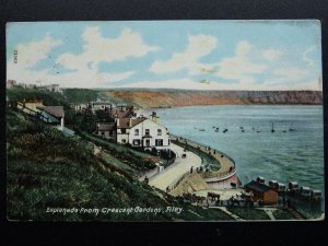 Yorkshire FILEY Esplanade from Crescent Gardens c1906 Postcard by Wrench Series