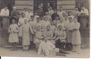 RPPC WWI German Soldiers in Field Hospital, Lazarett, Uniform, 1914-18