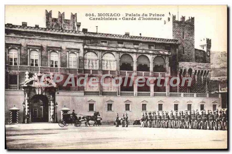 Old Postcard Monaco Palais Du Prince Carabinieri