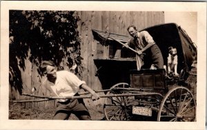 Vintage Farming Small Photo Buggy Carriage New York License Plate 1923 JM7