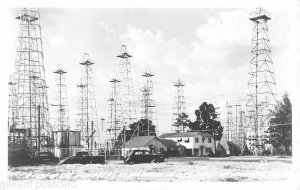  Kilgore Texas view of Oil wells drills rigs Rppc postcard 1930-40 R