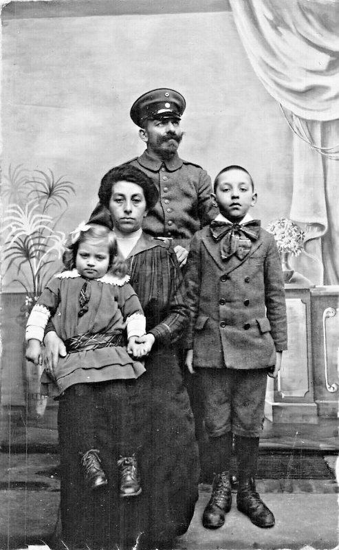 WW1 German Soldier in Uniform With Family~Photo Postcard United