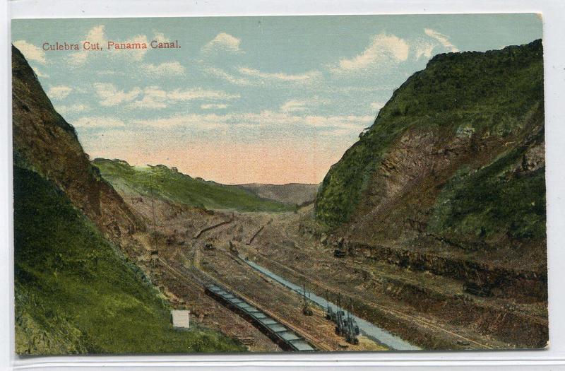 Culebra Cut Construction Panama Canal 1910c postcard