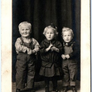 c1910 Adorable Children RPPC Boys & Girl Real Photo x2 ID'd Geertz, Maerke A70