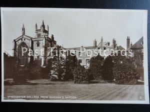 Vintage RPPC - Winchester College from Warden's Garden