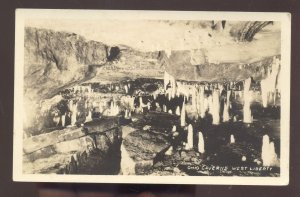 RPPC WEST LIBERTY OHIO CAVERNS CAVE INTERIOR VINTAGE REAL PHOTO POSTCARD