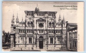 Monumental Certosa di PAVIA Facade and side of Church ITALY Postcard