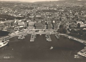Norway Oslo Aerial View Vintage RPPC BS18