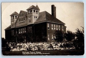 Scotland SD Postcard RPPC Photo Scotland Public School Building Campus Students