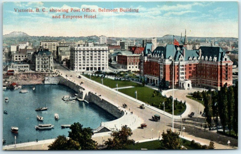 Victoria , B. C. Showing Post Office , Belmont Building & Empress Hotel - Canada 